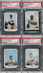 1955 Golden Stamps Brooklyn Dodgers PSA-Graded Complete Set (32) Including Jackie Robinson