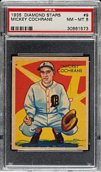 1934-1936 R327 Diamond Stars #9 Mickey Cochrane (1935 Green Back) PSA NM-MT 8