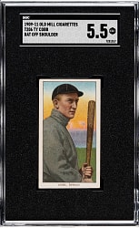 1909-1911 T206 White Border Ty Cobb Bat Off Shoulder SGC EX+ 5.5 - Old Mill Back -  1 of 1 - Highest Graded!