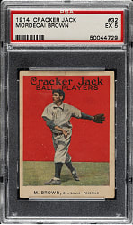 1914 E145 Cracker Jack #32 Mordecai Brown PSA EX 5