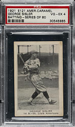 1921 E121 American Caramel (Series of 80) George Sisler Batting PSA VG-EX 4