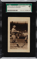 1923 E123 Curtis Ireland Rogers Hornsby SGC VG 40 - The ONLY Graded Example!