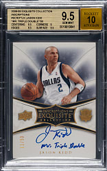 2008-2009 Upper Deck Exquisite Collection Inscriptions Basketball #JK Jason Kidd #11/50 BGS GEM MINT 9.5 with GEM MINT 10 Signature