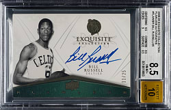 2008-2009 Upper Deck Exquisite Collection Flawless Autographs Basketball #BR Bill Russell #11/25 BGS NM-MT+ 8.5 with GEM MINT 10 Signature