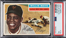 1956 Topps #130 Willie Mays Gray Back PSA NM 7