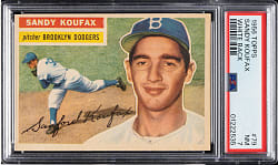 1956 Topps #79 Sandy Koufax White Back PSA NM 7