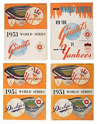 1951 World Series Program Collection (4) Including Two Brooklyn Dodgers "Phantom" Programs