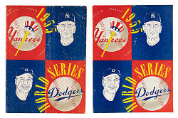 1955 Brooklyn Dodgers vs. New York Yankees World Series Program Game 2 and Game 6 Pair
