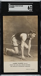 Circa 1912 Jim Thorpe Real-Photo Postcard SGC EX/NM 6