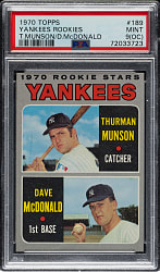 1970 Topps #189 Thurman Munson Rookie PSA MINT 9 (OC)