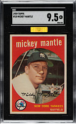 1959 Topps #10 Mickey Mantle SGC MINT+ 9.5 (MBA Gold Diamond) - Highest Graded!