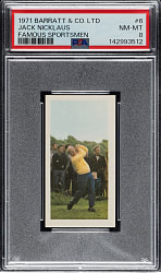 1971 Barratt & Co. Ltd. "Famous Sportsmen" #6 Jack Nicklaus PSA NM-MT 8