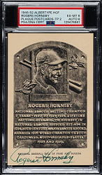 Signed 1946-1952 Albertype (Type 2) Black-and-White Hall of Fame Postcard Rogers Hornsby PSA EX-MT 6 with NM-MT 8 Signature