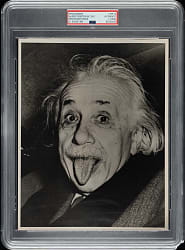Circa 1950s Albert Einstein in 1951 Vintage Brown Brothers Photograph PSA/DNA Type IV - Image From Arthur Sasse