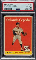 1958 Topps #343 Orlando Cepeda Rookie PSA NM-MT+ 8.5