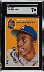1954 Topps #128 Hank Aaron Rookie SGC NM 7