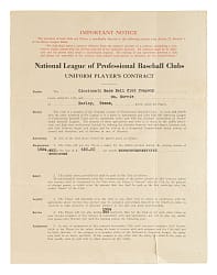 1924 Bill Harris Cincinnati Reds Contract - Signed by August Herrmann - JSA