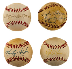 1940s New York Giants Single-Signed Baseball Collection (4) Including Kress, Higbe, Poland, and Harrell - PSA/DNA