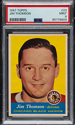 1957-1958 Topps Hockey #23 Jim Thomson PSA MINT 9 - 1 of 3 - Highest Graded!