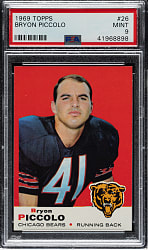 1969 Topps Football #26 Brian Piccolo Rookie PSA MINT 9 - Highest Graded!