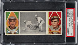 1912 T202 Hassan Triple Folder "A Close Play At Home" Bobby Wallace/LaPorte PSA NM 7