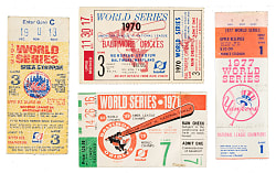 1970 to 1984 World Series Ticket Stub Collection (49) Including Clemente Home Runs, Jackson Three-HR Game, and Mays' Last Game