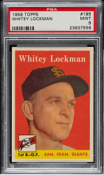 1958 Topps #195 Whitey Lockman PSA MINT 9 - Highest Graded!