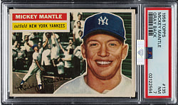 1956 Topps #135 Mickey Mantle Gray Back PSA NM 7