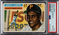 1956 Topps #33 Roberto Clemente White Back PSA NM-MT 8