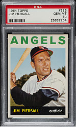 1964 Topps #586 Jim Piersall PSA GEM MINT 10 - 1 of 2!