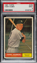 1961 Topps #265 Tony Kubek PSA MINT 9