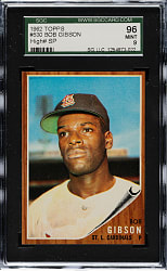 1962 Topps #530 Bob Gibson SGC MINT 96 - Highest Graded!