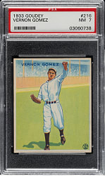 1933 R319 Goudey #216 Vernon "Lefty" Gomez PSA NM 7