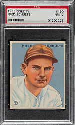 1933 R319 Goudey #190 Fred Schulte PSA NM 7