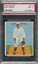 1933 R319 Goudey #114 Luke Sewell PSA NM 7