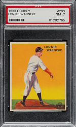 1933 R319 Goudey #203 Lonnie Warneke PSA NM 7