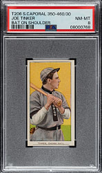1909-1911 T206 White Border Joe Tinker Bat on Shoulder PSA NM-MT 8 - Highest Graded!