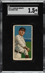 1909-1911 T206 White Border Birdie Cree SGC FAIR 1.5 - Carolina Brights Back - Only Three SGC-Graded!