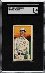 1909-1911 T206 White Border Billy Maloney SGC POOR 1 - Carolina Brights Back