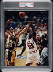 Circa 1998 Michael Jordan and Reggie Miller NBA Playoffs Last Dance Original Photograph PSA/DNA Type I