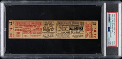 April 11, 1955 Washington Senators (vs. Baltimore Orioles) Opening Day Full Ticket PSA GOOD 2 (MK) - Dwight Eisenhower Throws First Pitch - The ONLY Graded Example!