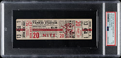 May 25, 1953 New York Yankees (vs. Boston Red Sox) Full Ticket PSA VG 3 - Highest Graded - Mickey Mantle Home Run #42