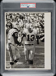 1972 Joe Namath and Don Maynard Original Dan Farrell New York Daily News Photograph PSA/DNA Type I