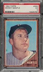 1962 Topps #200 Mickey Mantle PSA EX 5