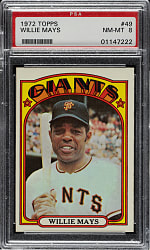 1972 Topps #49 Willie Mays PSA NM-MT 8