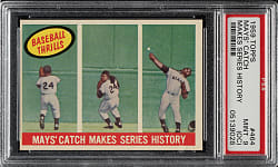 1959 Topps #464 Willie Mays' Catch Makes Series History PSA MINT 9 (OC)