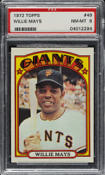 1972 Topps #49 Willie Mays PSA NM-MT 8