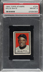 1962 Topps Stamps Willie Mays PSA NM-MT 8