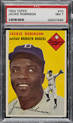 1954 Topps #10 Jackie Robinson PSA NM 7 - Extremely Rare "Canadian" Gray Back!