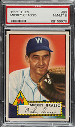 1952 Topps #90 Mickey Grasso PSA NM-MT 8